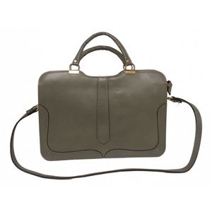 Vintage Gray Leather Crossbody Bag